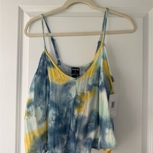 Hurley Women's Tie-Dye Spaghetti Strap Camisole - Blue & Yellow
